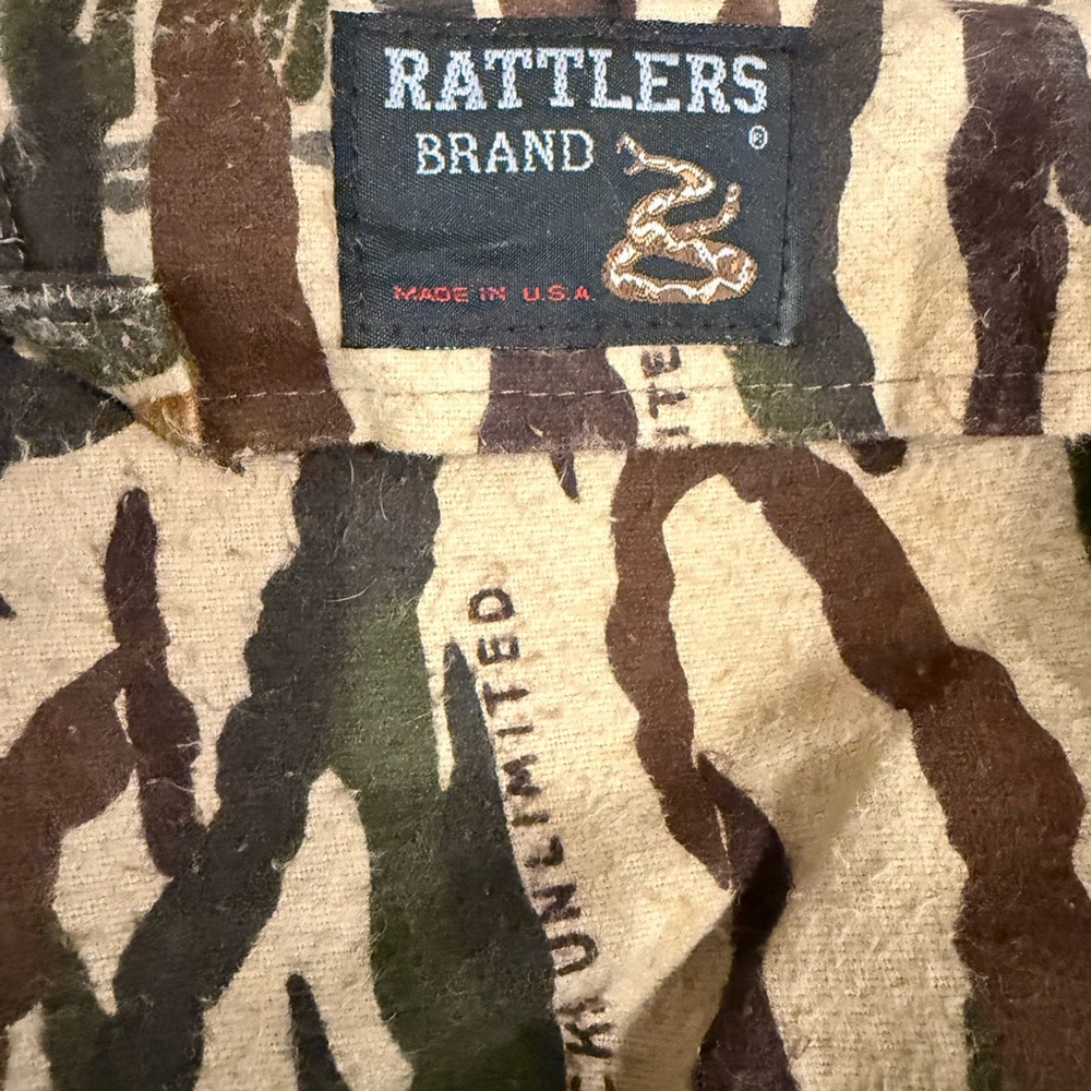 RARE!  Vintage Ducks Unlimited RATTLERS, heavy 100% Cotton Flannel Hunting Pants - Picture 5 of 7